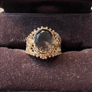 SOLD 14K Gold and Smokey Topaz Ring